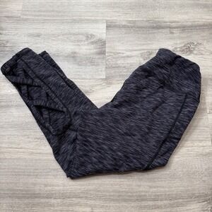 Torrid Active Womens Black Heathered Capri Leggings Lace Up Cutout Detail Sz 1X